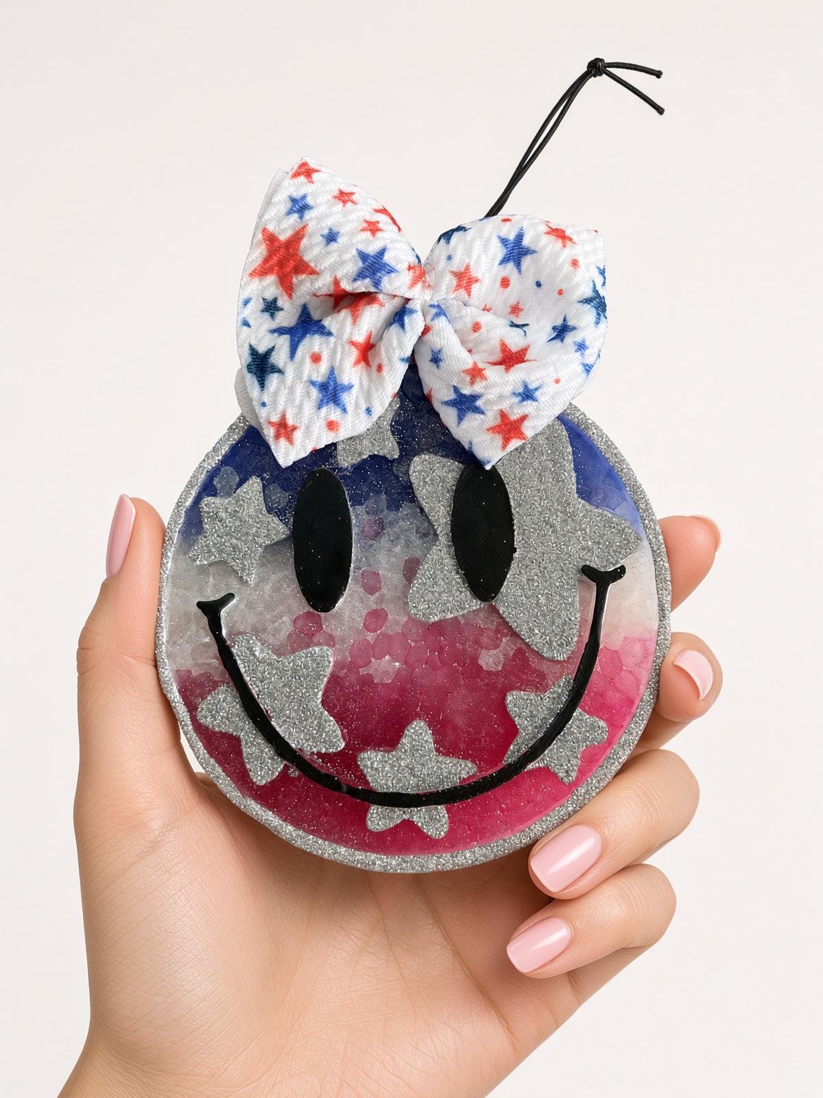 Star Spangled Smiley Car Freshie