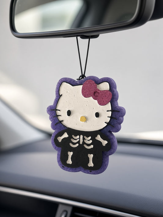 Kitty Skeleton Car Freshie